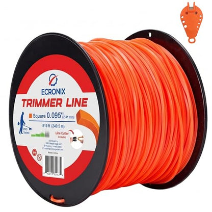 095 3lb Square Trimmer Line, Commercial Weed Eater String - size: 3 LB - .095" - 819 ft
