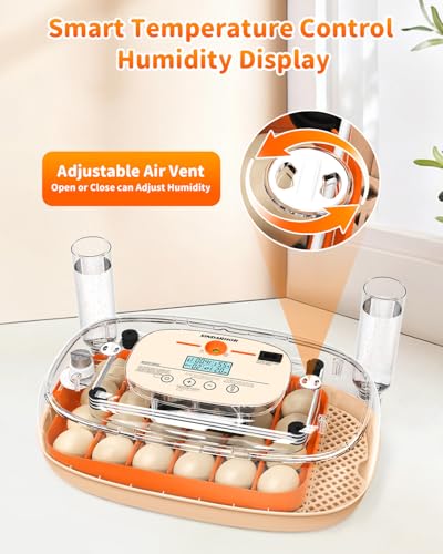 24 Egg Incubator with Automatic Turner Poultry Hatcher - color: Orange