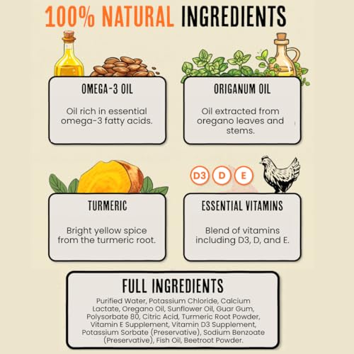 Roosty's Chicken Immunity & Digestion Booster, Omega-3 Vitamins, 16oz