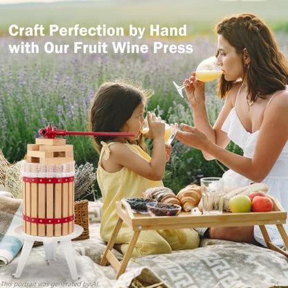 CAELUM Fruit Wine Press 3.2 Gallon, Manual Cider Maker for Kitchen Red - color: Red, size: 3.2 Gallon