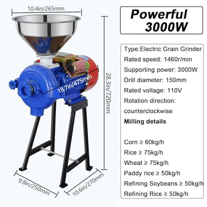 Electric Grain Mill Grinder Feed Grinder for Home & Industrial Use