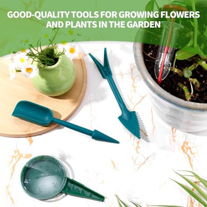 Gosknor 11pcs Mini Handheld Seed Spreader Kit, Plastic Small Sowing Seed Seeder Tiny Manual Planter Dispenser Seedlings Dibber and Widger Carrot Tool for Lettuce Grass and Spinach