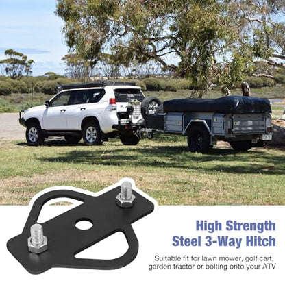 3-Way Trailer Hitch Adapter, Steel Hook Mounting with Bolts