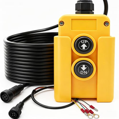 mxuteuk 4 Wire Dump Trailer Remote Control Switch 12V DC Up Down Push Button Switch for Double Acting Hydraulic Pump Lift Winch Dump Bed G018-4W - size: G018-4W