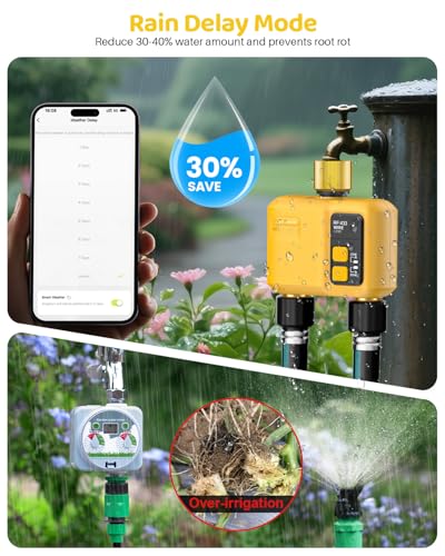 WiFi Water Timer 2 Outlet Garden, Brass Inlet & Outlet - size: 2 Outlet I/O