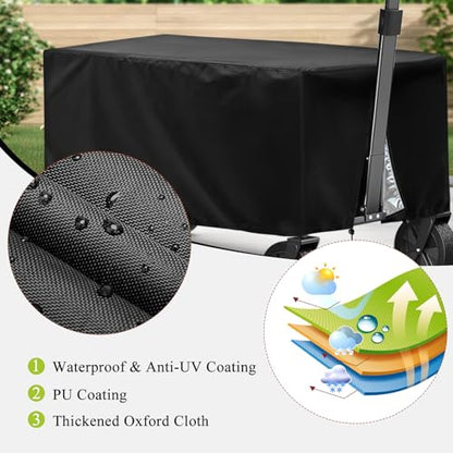 TheElves Wagon Rain Cover for Collapsible Wagon, Steel Cart, Poly Dump Cart - size: 33x21x19 inch