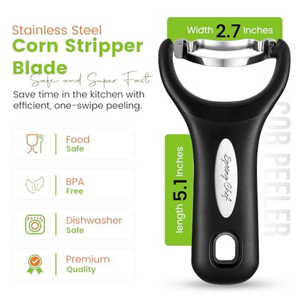 Spring Chef Stainless Steel Corn Peeler, Corn on the Cob Stripper Tool