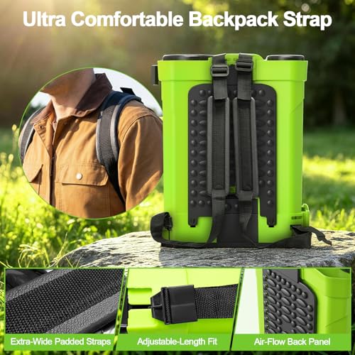Battery Powered Backpack Sprayer 5.3 Gallon Electric Garden Sprayer - color: Light Green