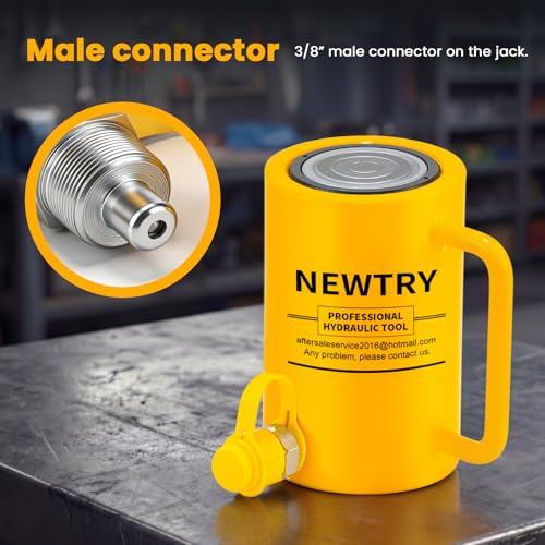 NEWTRY 30T Long Hydraulic Ram Jack, 4" Stroke Porta Power Auto Retract - size: 30T