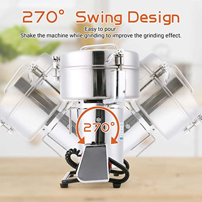 Electric Grain Mill Grinder 3000g High-speed Grain Spice Herb 4000W Dry Grinder Machine 304 Stainless Steel Superfine powder high-speed grain mill 36000r/min for Kitchen Home and Commercial - size: 3000G