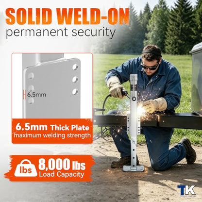 8000LBS Square Trailer Jack, 15" Lift, Heavy Duty Swivel Jack