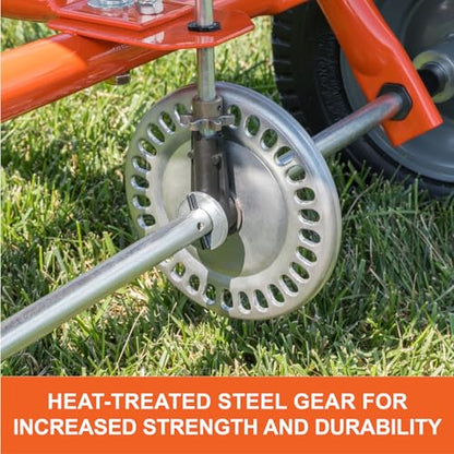Agri-Fab Tow Behind Broadcast Spreader for Seed, Fertilizer, Salt and Ice Melt, 185 lb Capacity Lawn and Garden Spreader with 12 Ft Spread Width - style: 185 lb. Direct Rod Control Tow-Behind Lawn and Garden Spreader