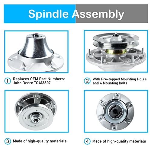 Spindle Assembly TCA13807 Fits for John Deere 60 inch Deck X Series 737 757 1550 1570 1575 4410 AM124339 TCU39458 TCA25832