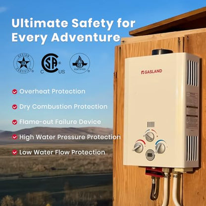 GASLAND Portable Water Heater with Pump | CSA Certified | 6L 1.58 GPM