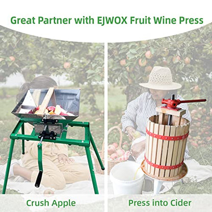 7L Hand Crank Apple and Fruit Crusher with Stand, Stainless Steel Manual Juicer Grinder for Seasonal Cider & Fresh Juice - style: With Stand(Metal Teeth)