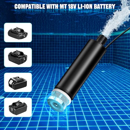 Water Transfer Pump Compatible with Makita 18V Battery, 635GPH 12V Submersible Water Pump with Sediment Filters, for Pool Draining, Garden, Pond, Deep Well (Tool Only) - style: for Makita 18V Battery