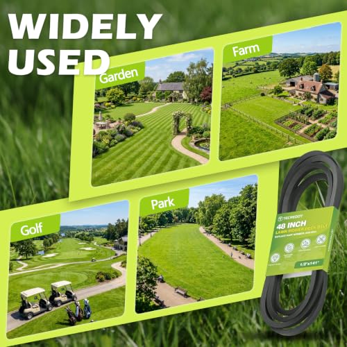 GX21833 48 Inch Mower Deck Belt for John Deere 145 D140 D150 D155 D160 L120 L130 LA130 LA140 LA145 LA155 LA165 Z200 Z255 Z300 Z355E Riding Lawn Mower GX20571, 1/2" X 141.7" - size: 141.7"L x 0.559"W