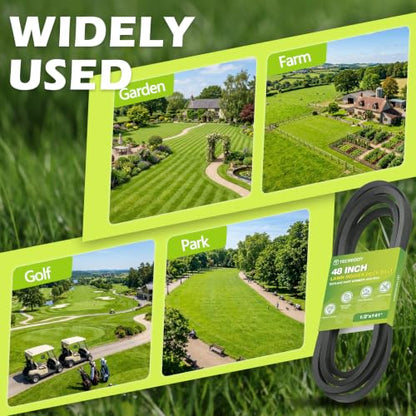 GX21833 48 Inch Mower Deck Belt for John Deere 145 D140 D150 D155 D160 L120 L130 LA130 LA140 LA145 LA155 LA165 Z200 Z255 Z300 Z355E Riding Lawn Mower GX20571, 1/2" X 141.7" - size: 141.7"L x 0.559"W