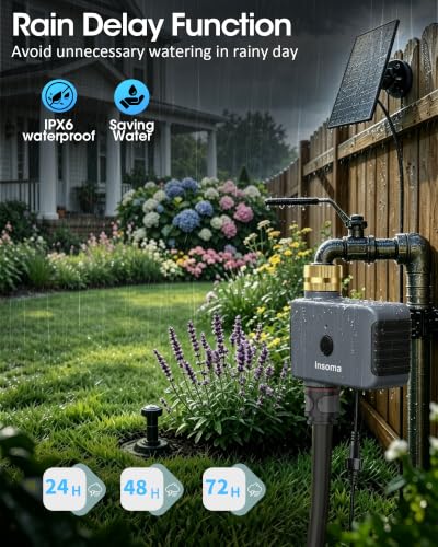 Solar WiFi Water Timer, Smart Solar Hose Timer for Garden, 365-Day Power - size: 1 Zone-Solar