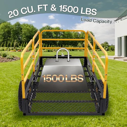 Jocisland 1500 LBS ATV UTV Tow Behind Dump Cart