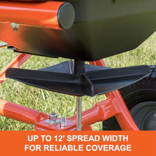 Agri-Fab Tow Behind Broadcast Spreader for Seed, Fertilizer, Salt and Ice Melt, 185 lb Capacity Lawn and Garden Spreader with 12 Ft Spread Width - style: 185 lb. Direct Rod Control Tow-Behind Lawn and Garden Spreader
