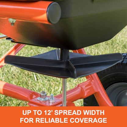 Agri-Fab Tow Behind Broadcast Spreader for Seed, Fertilizer, Salt and Ice Melt, 185 lb Capacity Lawn and Garden Spreader with 12 Ft Spread Width - style: 185 lb. Direct Rod Control Tow-Behind Lawn and Garden Spreader