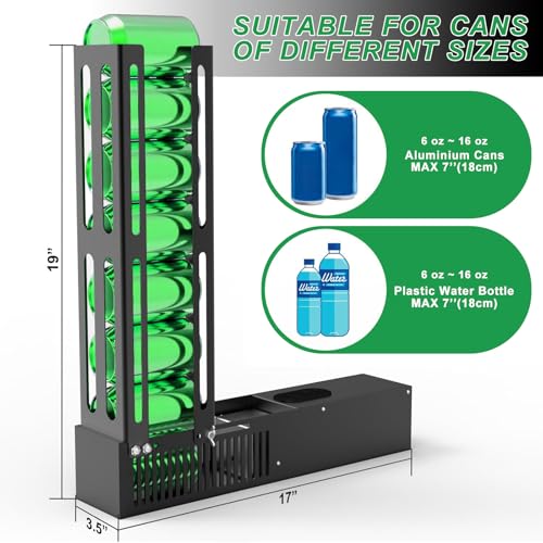 Electric Can Crusher: 8oz/12oz/16oz Automatic Crusher, Loads 8 Cans for Sequential Crushing with Auto-Eject, Heavy Duty for Recycling Soda, Beer & Plastic Bottles