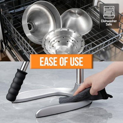 Manual Juicer, Easy Squeeze Stainless Steel Juice Press for Citrus Fruits