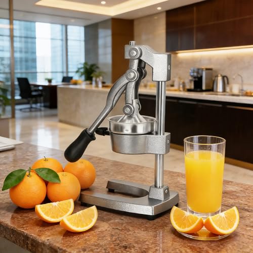 Cast Iron Juicer Hand Press Heavy Duty, Orange Juicer - color: Gray
