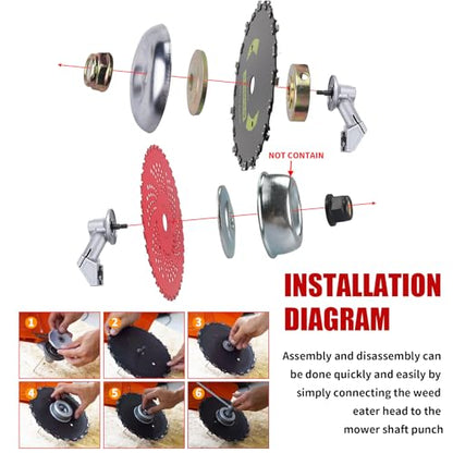 9"x20 Teeth Steel Round Brush Blades Carbon Chainsaw 9"x36T Cutter Weed Eater Blades - Universal Adapter Kit with 3 Round Files Compatible with Brush Cutter, Trimmer, Weed Eater, Stihl, Husqvarna, Ego - size: 2set 9"x20T+9"x36T