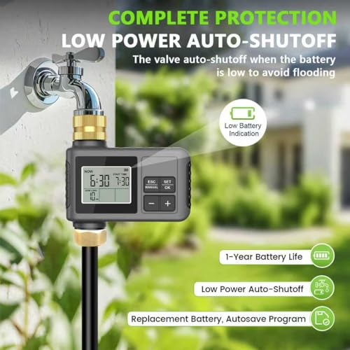 120FT Drip Irrigation System with Smart Water Timer - size: 120Ft Brass Fitting with Timer