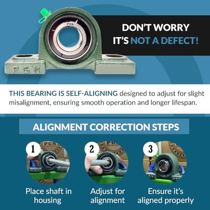 PGN UCP205-16 (2 Pack) Pillow Block Bearing - 1" Bore Self-Aligning - size: 2, style: UCP205-16