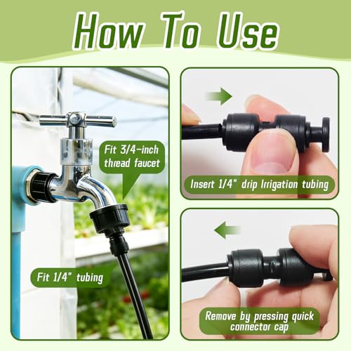 47 Pack Quick Connect 1/4" Drip Irrigation Fittings Kit - size: 47PCS 1/4" Irrigation Fittings