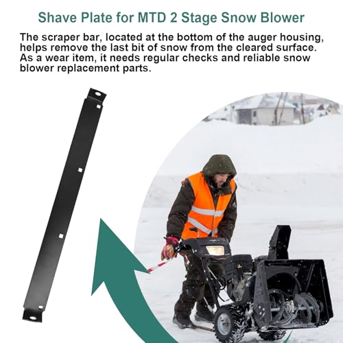 790-00120-0637 24" Shave Plate Scraper Bar Fit for MTD 2 Stage Snow Blower