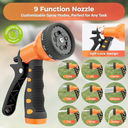 Ayleid Retractable Rubber Hybrid Garden Hose Reel, 1/2"x130ft Wall Mount - color: Deep Black, size: 130FT