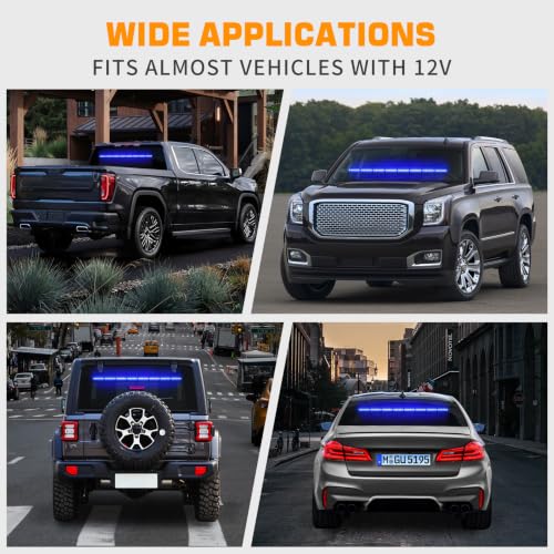 XRIDONSEN 35 inch Blue Emergency Lights 48 LED Traffic Advisor Light Bar - color: Blue