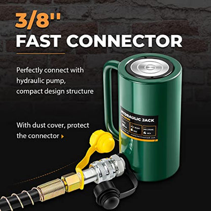 Newhai 20T Hydraulic Jack Ram, 4" Stroke Auto Retraction, Single Acting - style: 20 ton