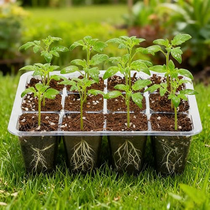 Bonviee 12-Pack Seed Starter Trays, 12-Cell Insert Trays, Clear - color: Clear, size: 144 Cells