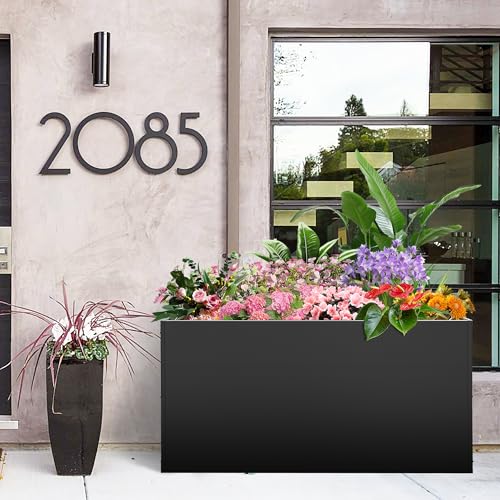 Montex Large Metal Rectangular Outdoor Planter Box, 38''L x16''Wx20''H - size: 38''L x 16''W x 20''H