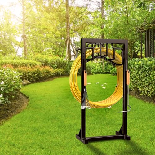 Skycarper Garden Hose Reel Holder Detachable Metal Water Hose Hanger Organizer Heavy Duty Free Standing Hose Stand,Bronze