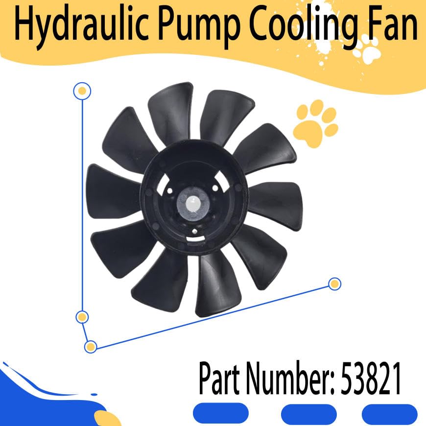 VMQ Replacement 7in 10 Blade Hydraulic Pump Cooling Fan 53821 Fits Hydraulic Gear Lawn Tractor transaxle