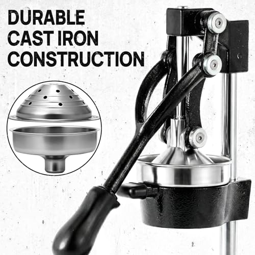 Cast Iron Juicer, Heavy Duty Manual Citrus Juicer - color: Black