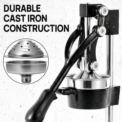Cast Iron Juicer, Heavy Duty Manual Citrus Juicer - color: Black