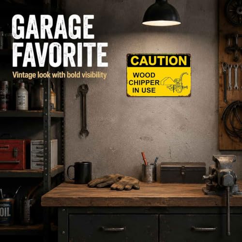 Caution Wood Chipper In Use Vintage Metal Signs 8x12 Inch