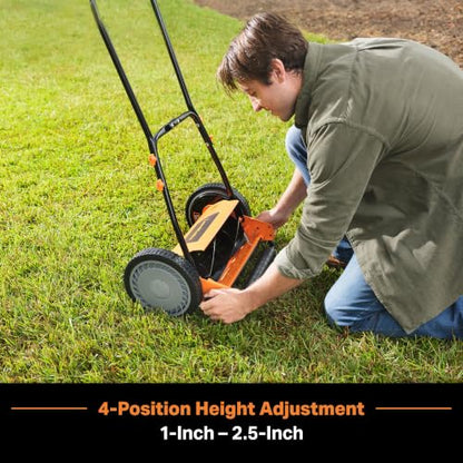 LawnMaster LMRM1401 Push Reel Lawn Mower 14-Inch 5-Blade - size: 14-Inch