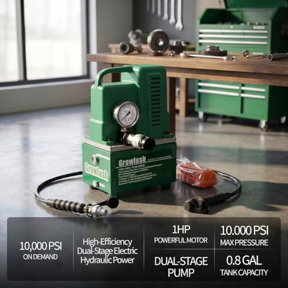 Electric Hydraulic Pump Power Pack Unit 2 Stage Single Acting 110v/120v 10k psi (10000Psi One Way Mini)