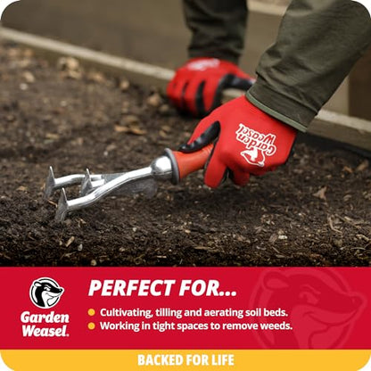 Garden Weasel Double-Sided Garden Cultivator/Tiller | Cultivate, Till, Break Up Soil | Planting and Gardening Hand Digging Tool, Heavy Duty Cultivator, Hand Tool Weeder | 91367