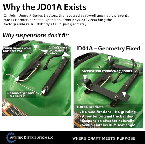 JD01A Seat Suspension Adapter for John Deere X300/X500 Lawn Tractors