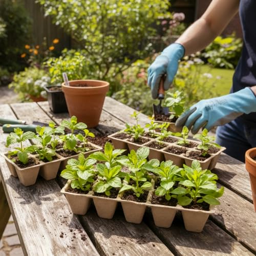 120 Cells Seed Starter Tray, 12 Pack Germination Peat Pots with 100 Labels, Plant Starter Kit for Seedlings