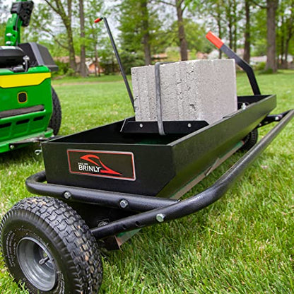Brinly Tow Behind Combination Aerator Spreader with Weight Tray, 40-Inch, Flat Black - color: Flat Black